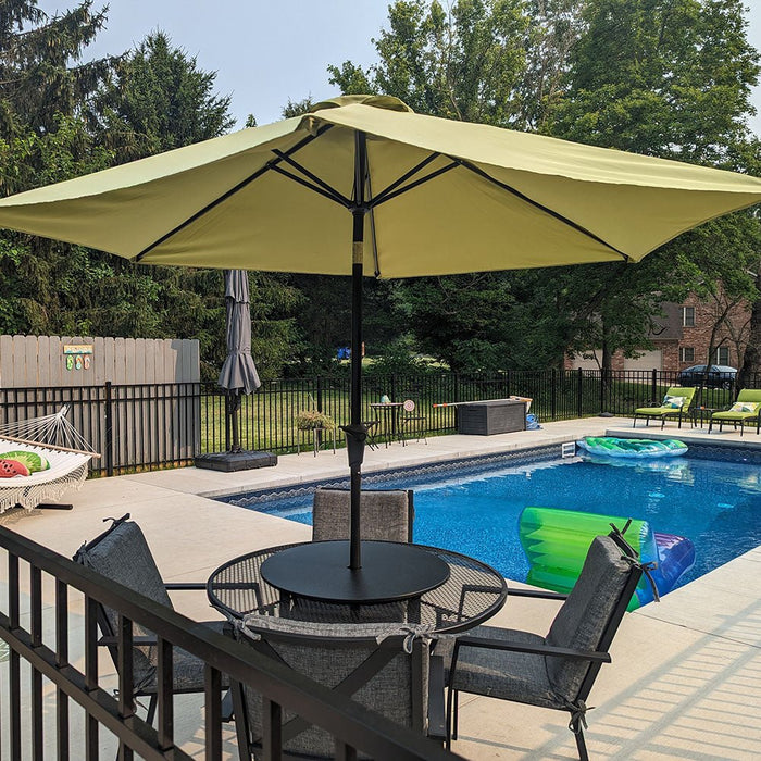 glass lazy susan for patio table with umbrella hole Outdoor Lazy Susan With Hole For Umbrella - Handcrafted in USA