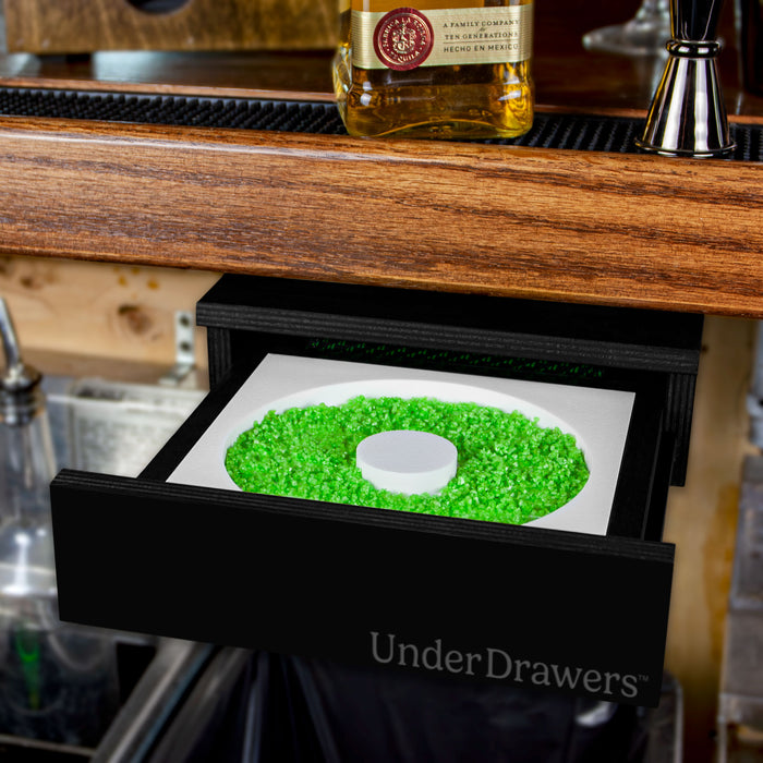 UnderDrawers™ Salt Rimmer Drawer, Black Mounted Under Bar