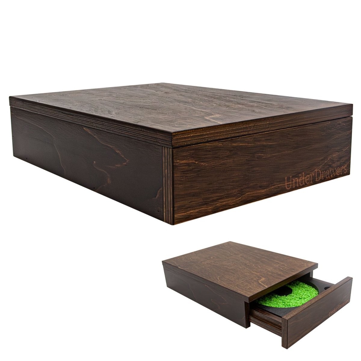 UnderDrawers™ Undermount Salt Rim Drawer For Bar Dark Walnut Stain