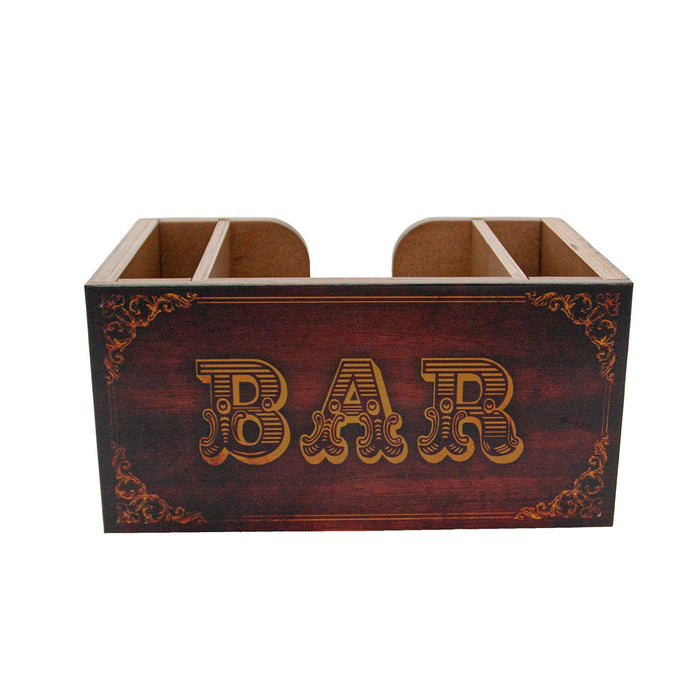 Vintage Bar Wooden Napkin Caddy - Stain