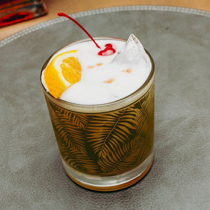 BarConic® Glassware -  Vintage Gold Leaf Old Fashioned Glass - 10oz
