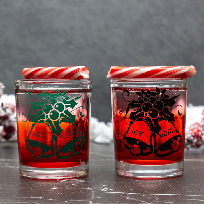VOTIVE/SHOT GLASS - CHRISTMAS BELLS - 2.5 OUNCE
