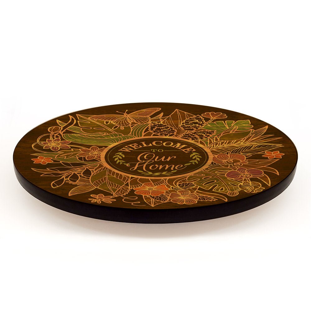 Welcome to Our Home Lazy Susan - Size Options - Handcrafted in USA ...