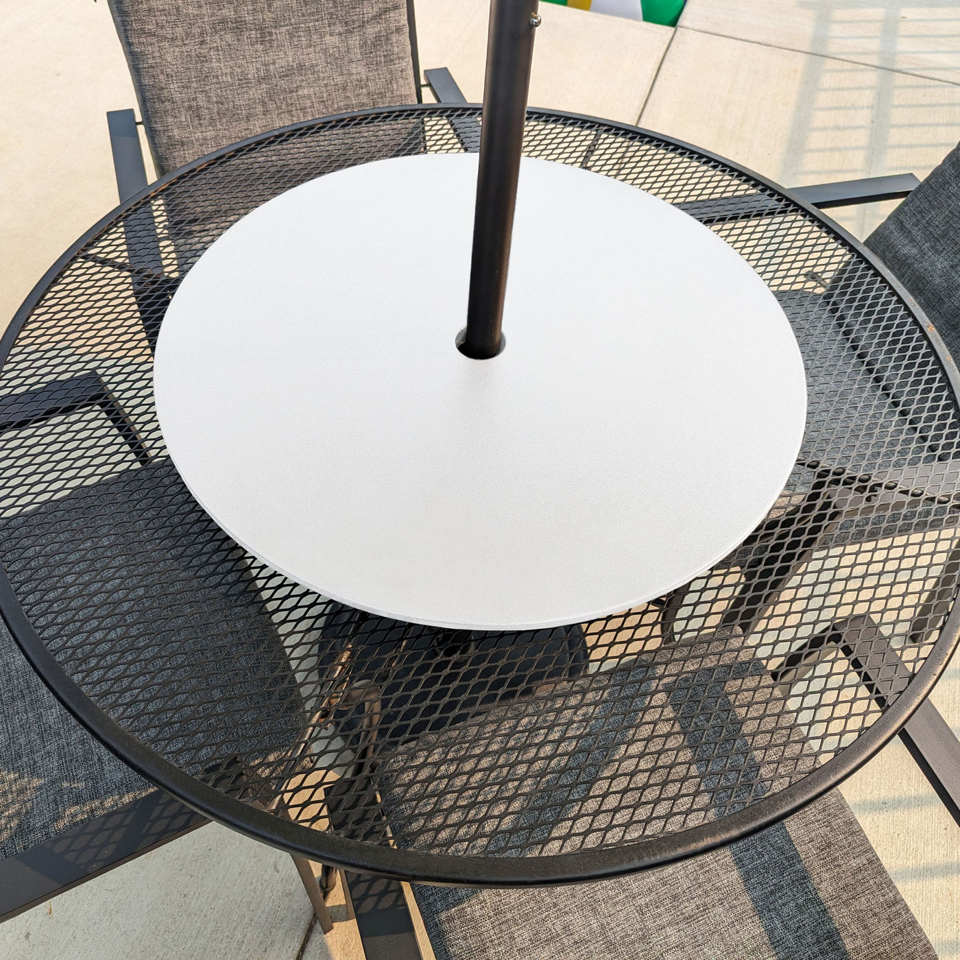 Outdoor Lazy Susan With Hole For Umbrella — Bar Products