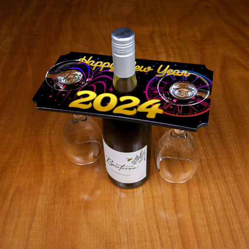 Wood Wine Glass Caddy - 2024 New Years Eve