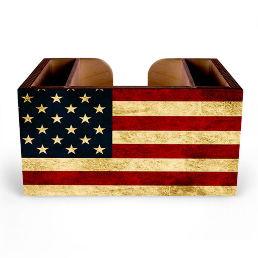 Wooden Bar Caddy - Rustic American Flag