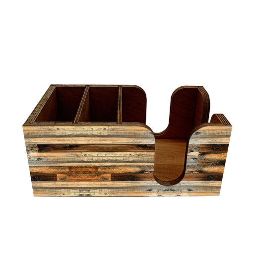 Bar Top Napkin Caddy - Rustic Wood Planks