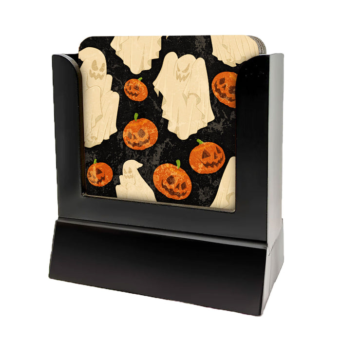 Wooden Coasters - Halloween Ghost Design 
