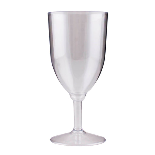 Clear Silver-Base Premium Plastic Wine Glasses, 7oz, 8ct