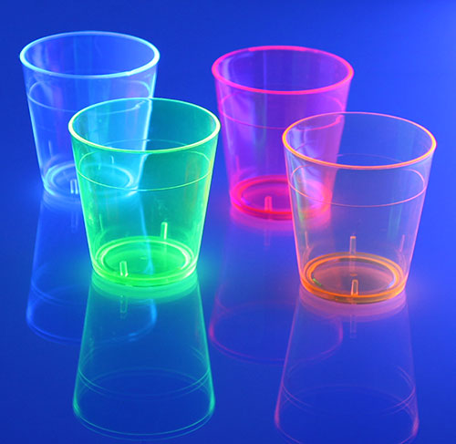 Barconic® 1.5oz Assorted Plastic Shot Glasse - Under Blacklight