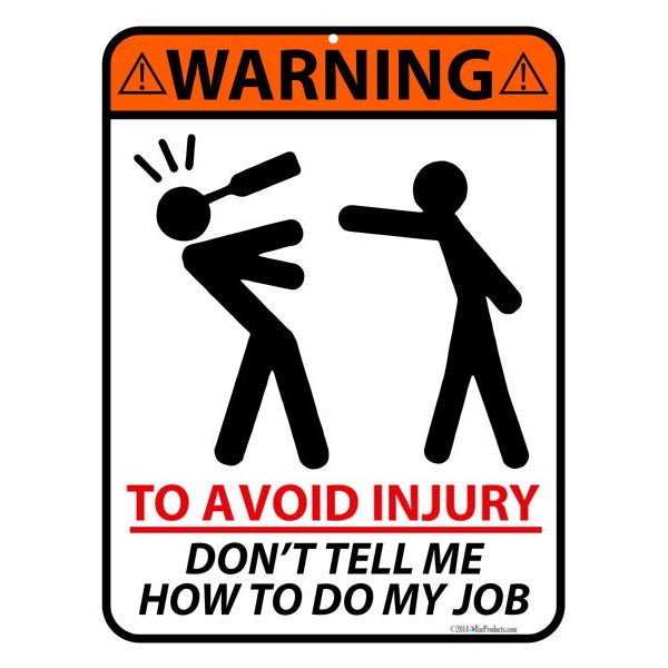 To Avoid Injury Kolorcoat™ Metal Bar Sign - Bar Products — Bar Products