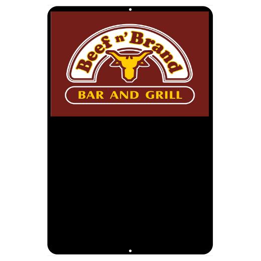 Kolorcoat™ Metal Custom Bar Sign - 12″ x 18″ - Black