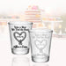 CUSTOMIZABLE - 1.75oz Clear Shot Glass - Tied the Knot