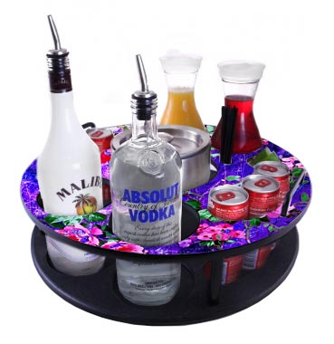 Wood VIP Bottle Service Tray - 18 inch - Choose Your Pattern