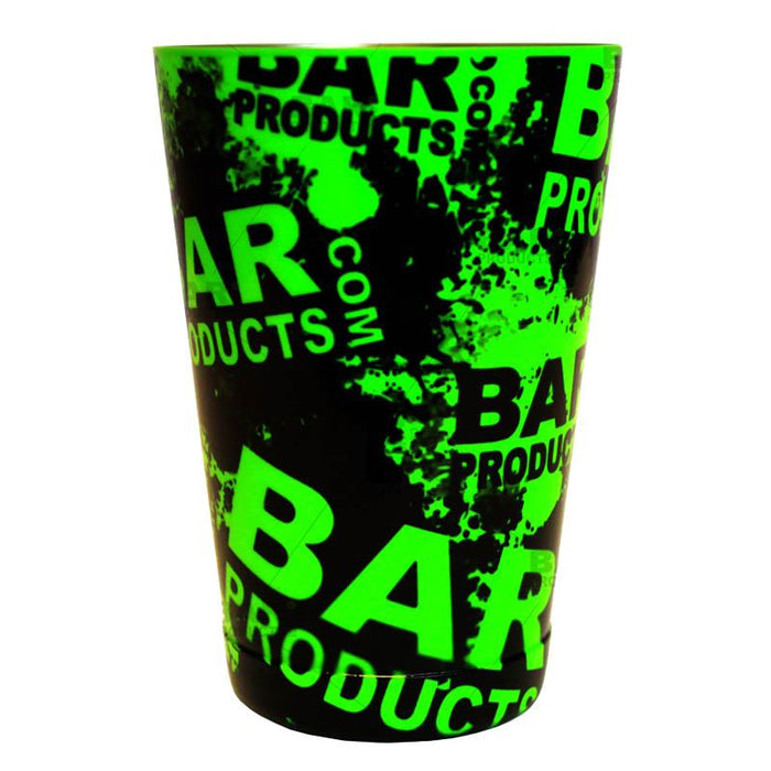 Cocktail Shaker Tin - Printed Designer Series - 18oz weighted - NEON GREEN Grungy BPC Logo