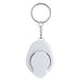 White keychain with a metal ring on a white background