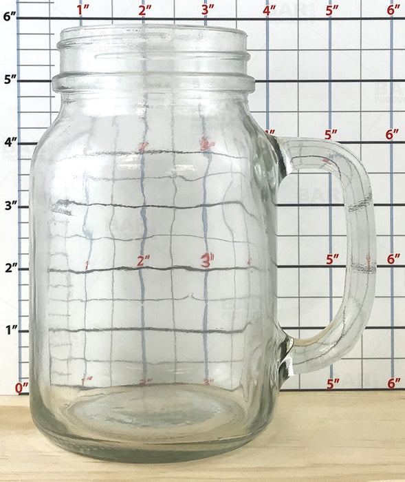 BarConic - Mason Jar Mug Glass w/ No Handle - 12 Ounce Case of 12