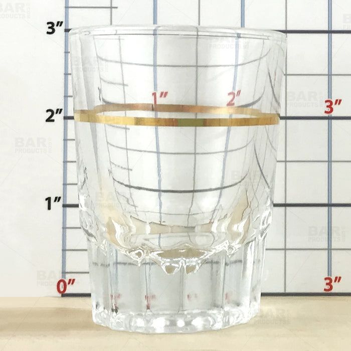 BarConic® 2oz Shot Glass with Gold 1oz Measure Line