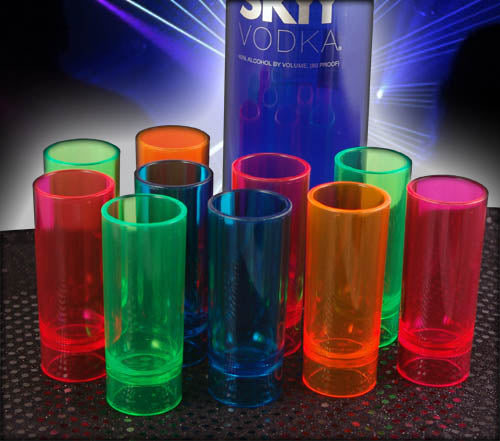 Shooter Cups - Neon Plastic 2 ounce - Assorted Colors Pack of 10