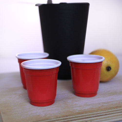 BarConic® 2 oz. Red Plastic Cups - 200 Count — Bar Products