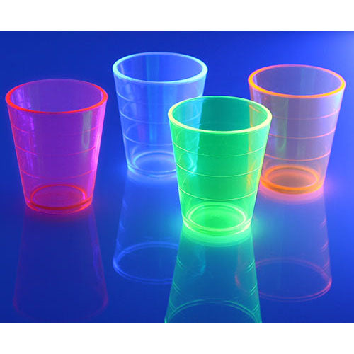 Barconic® 2oz Thick Assorted Plastic Shot Glass - Under Blacklight