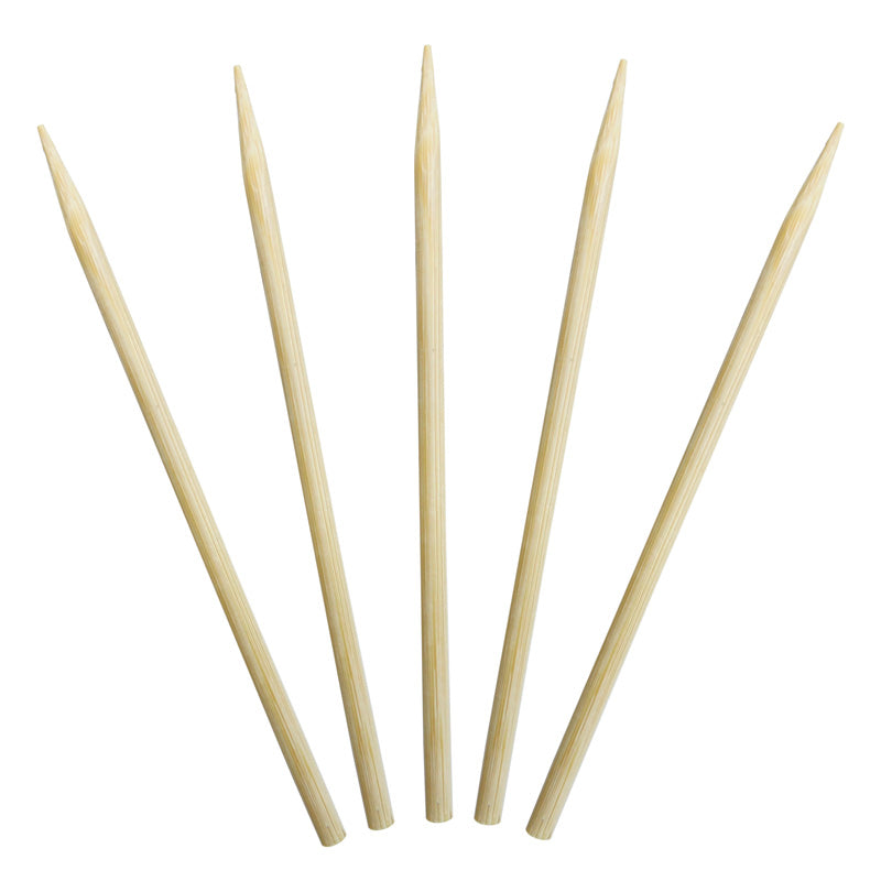 Bamboo skewers, with ball, 5 colors (red, brown, yellow, blue, black), 15  cm, 100 hours, bag