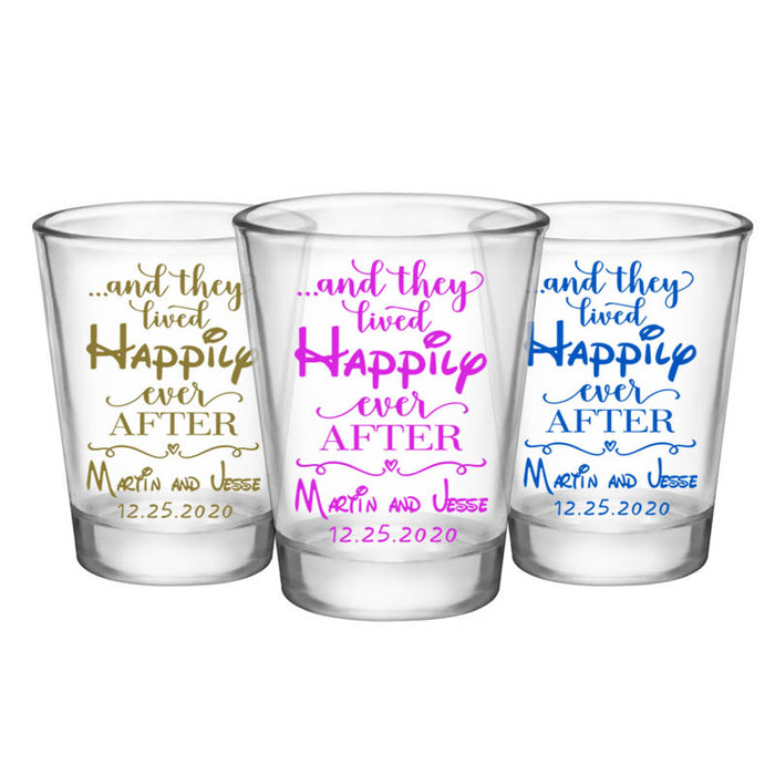 CUSTOMIZABLE - 1.75oz Clear Shot Glass - Happily Ever After