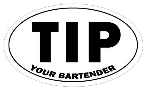 TIP Bumper Sticker - 5 x 3 Oval - White - Bar Products — Bar Products
