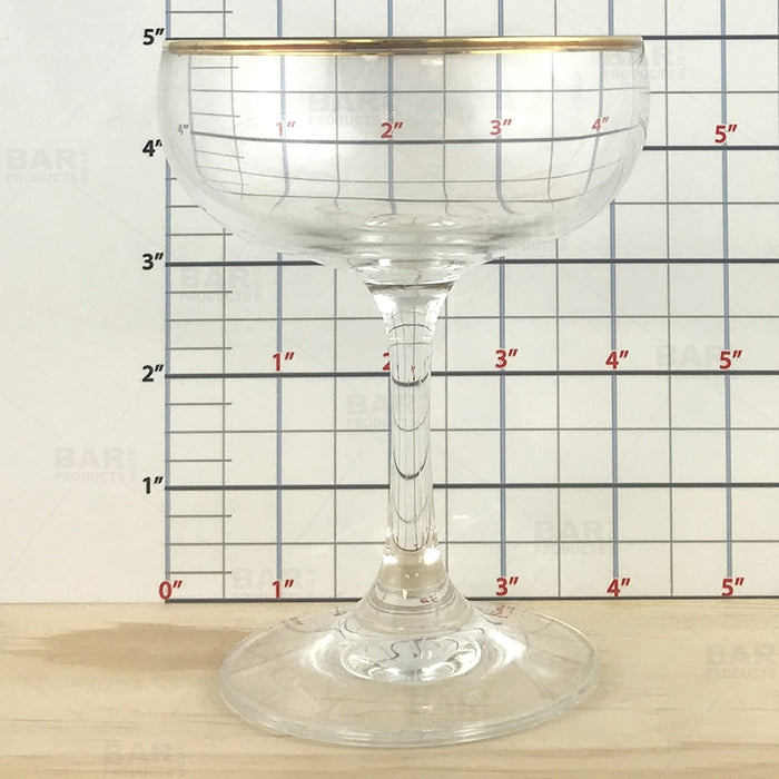 BarConic® 7 oz Gold Rimmed Coupe Cocktail Glass
