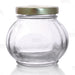 8 oz Faceted Round Glass Jar w/ Lid 