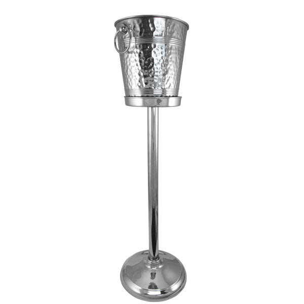 Silver Coloured Wine Bucket stand With Both Sided Holding Handle With  Premium Look ice bucket with tongs, steel ice bucket, stainless steel ice  bucket, stainless steel wine tub, ice bucket oxo