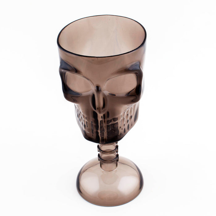 BarConic® Plastic Stemmed Skull Cup - Smoke - 12 ounce