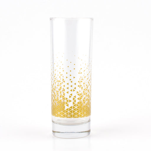 BARCONIC® COLLINS GLASS - GOLD GEOMETRIC PATTERN - 9.5 OUNCE