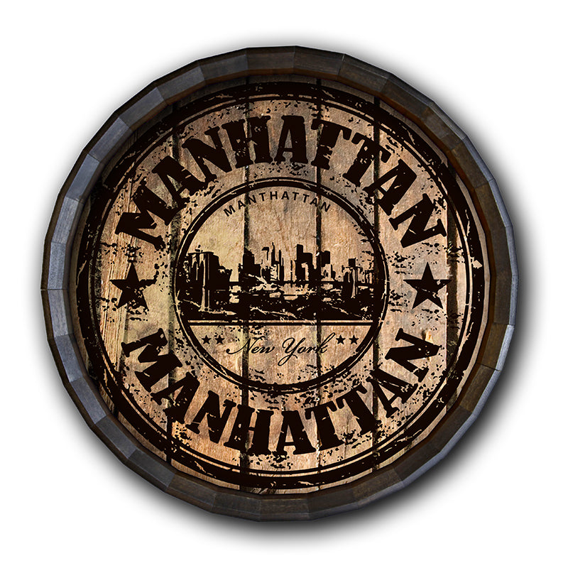 Manhattan Stamp Barrel Top Tavern Sign — Bar Products