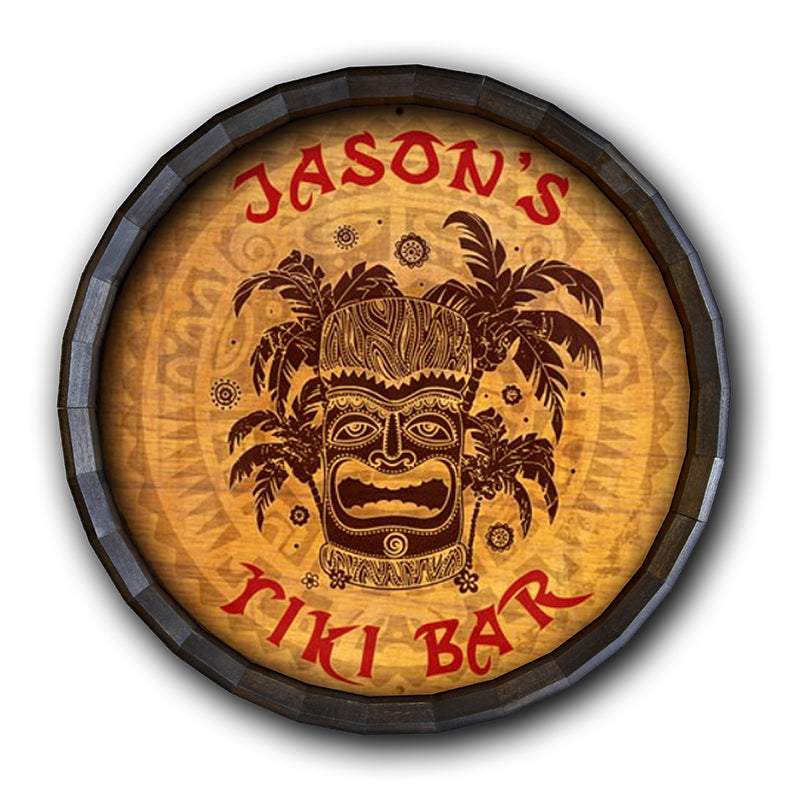 Tiki Bar Barrel Top Tavern Sign