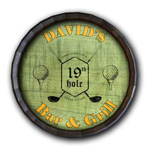 19th Hole- Golf Barrel Top Tavern Sign