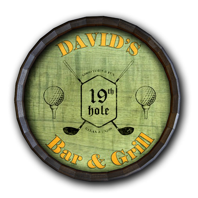19th Hole Golf Theme Engraved Crystal Decanter