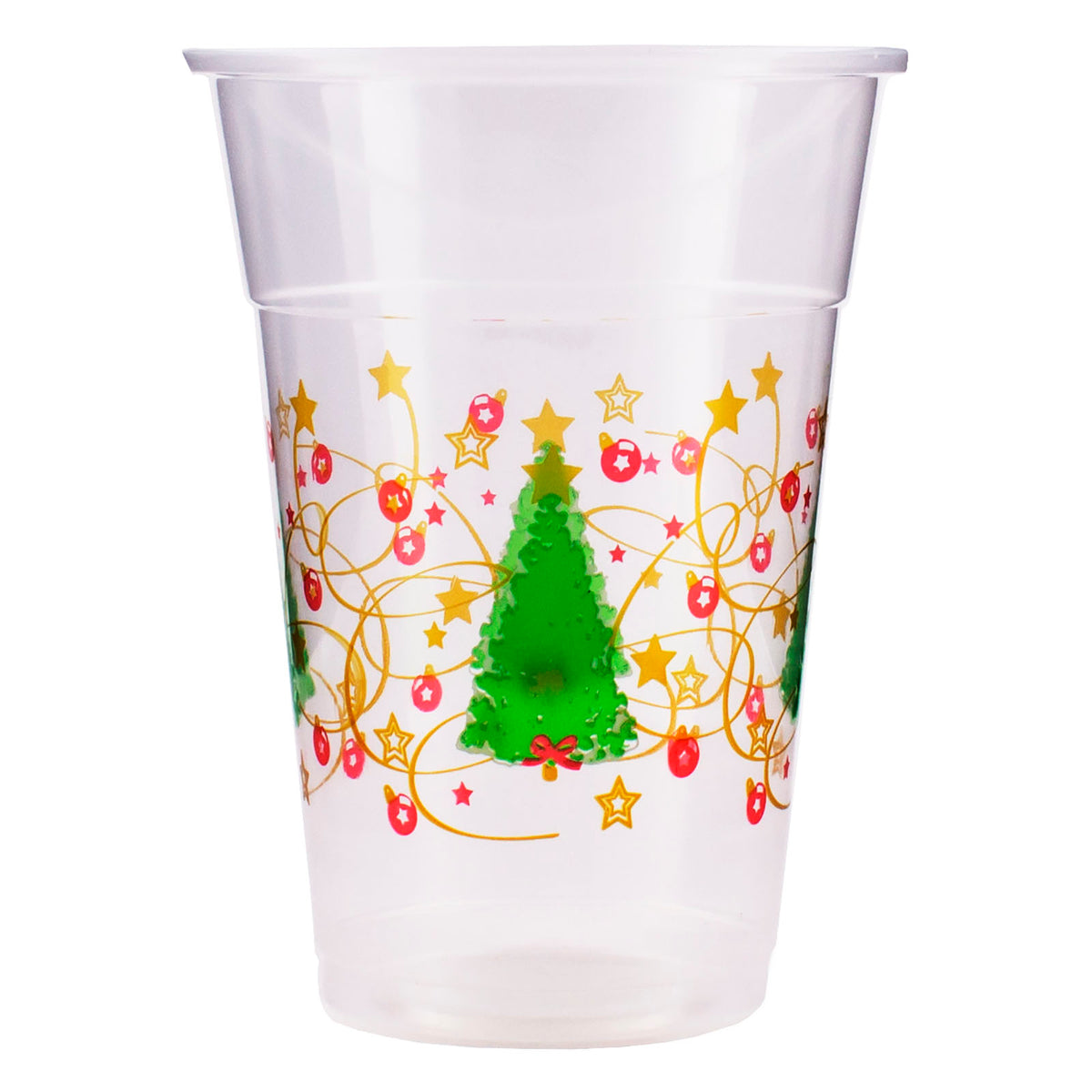 18 oz. Christmas Tree Reusable BPA-Free Plastic Cups with Lids