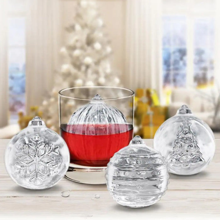 Joie Noel Round Xmas Ornament Ice Cube Mold Ice Balls Maker Red & Green  Sphere 2