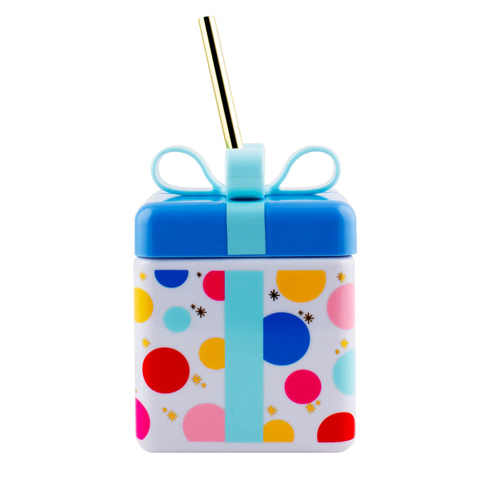 Birthday Present Novelty Cup W/Lid & Straw - 18 ounce