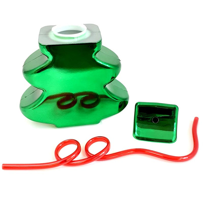 18 oz. Christmas Tree Reusable BPA-Free Plastic Cups with Lids & Straws -  12 Ct.