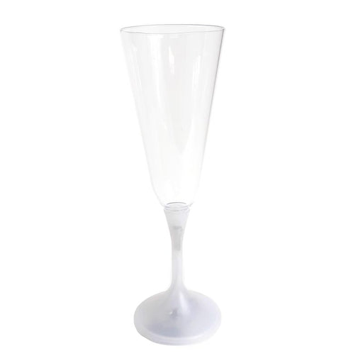 LED Champagne Glass White Stem - 7 oz