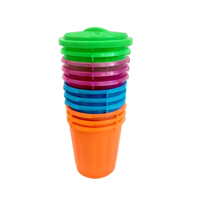 Trash Can Plastic Cups w/Lids - 15 oz - 12 pack — Bar Products