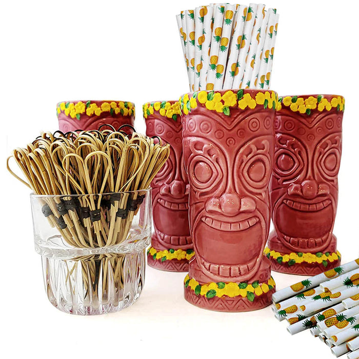 Tiki Mug Drinkware Set - Pink Goddess