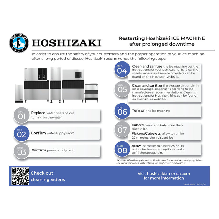 Hoshizaki Air Cooled 80 lb. Storage Crescent Cube Ice Maker with Bin