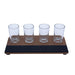 Beer Flight with Walnut Finish and Chalk Strip - Highball Glasses