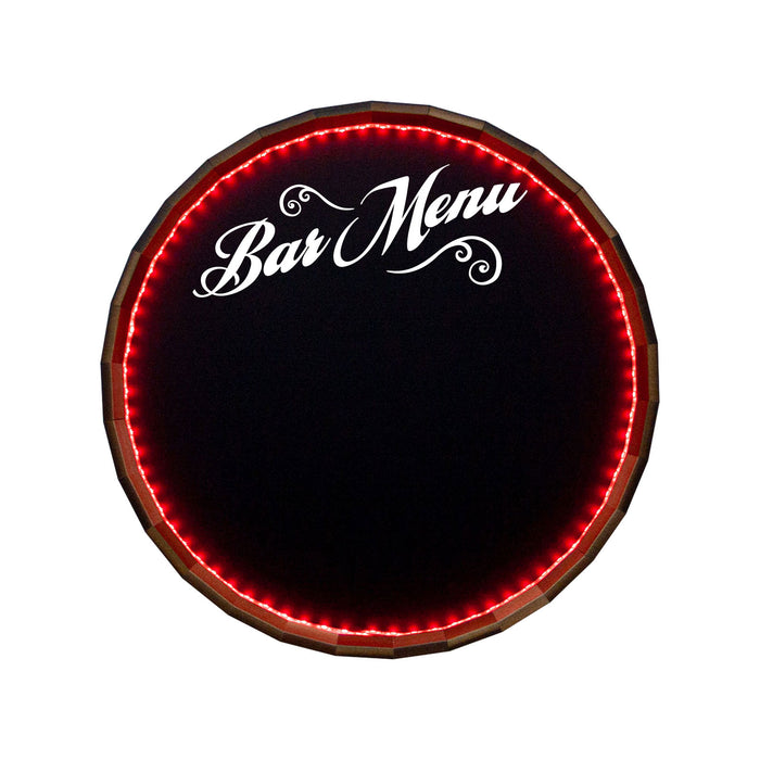 Bar & Menu LED Chalkboard Barrel Top Tavern Signs