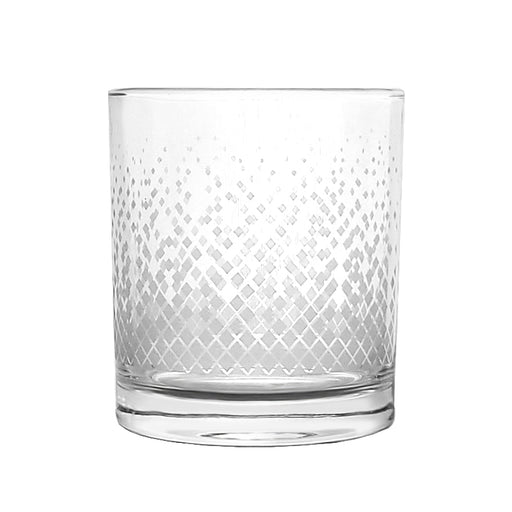 BARCONIC® GLASSWARE - RETRO SILVER DIAMOND OLD FASHIONED GLASS - 10OZ