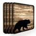 Wooden Square Coasters - Rustic Animal Theme - Set of 4 - Options Available