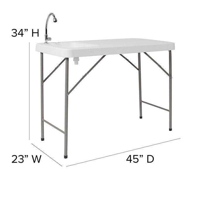 Foldable Portable Outdoor Sink/Table Combination